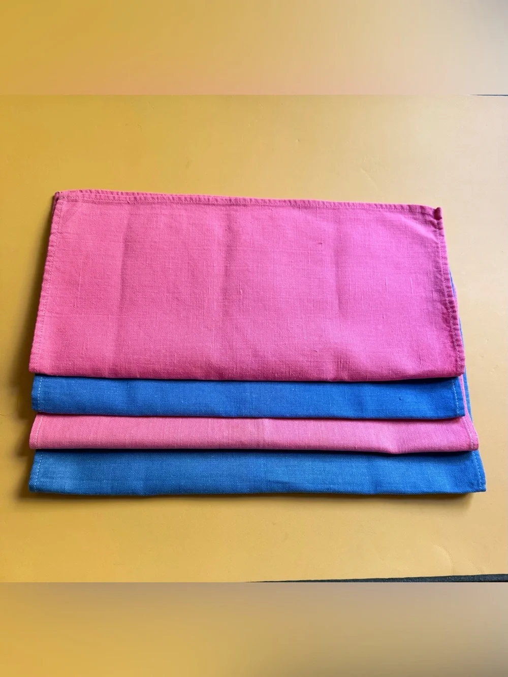 VTG Linen Table Napkins Colorful EC  4